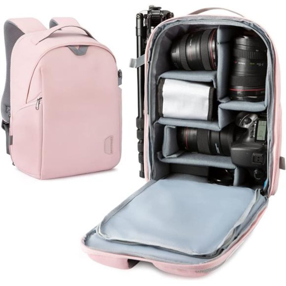 Camera Backpack, Water Resistant with Rain Cover, Tripod Holder for Women
